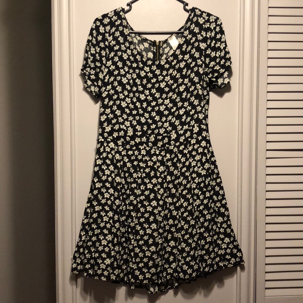 Black Dress With White Flowers